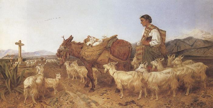 Richard ansdell,R.A. Going to Market (mk37) France oil painting art